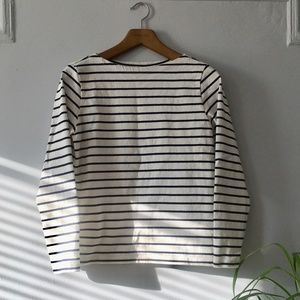 Striped Boat Neck Long Sleve